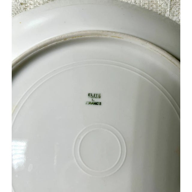 Blue 1920s Limoges Elite France “s. Keiner” Hand Painted Plate - Cobalt Blue Band, Gold Monogram Center, Pearlescent Finish on Rim, Scalloped For Sale - Image 8 of 8