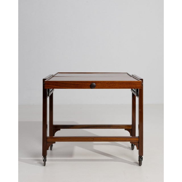 Mid 20th Century Mid 20th Century France Art Deco Brown Wood Bar Carts & Dry Bars For Sale - Image 5 of 10