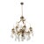 Vintage French Rock Crystal Wrought Iron Chandelier - Restored For Sale