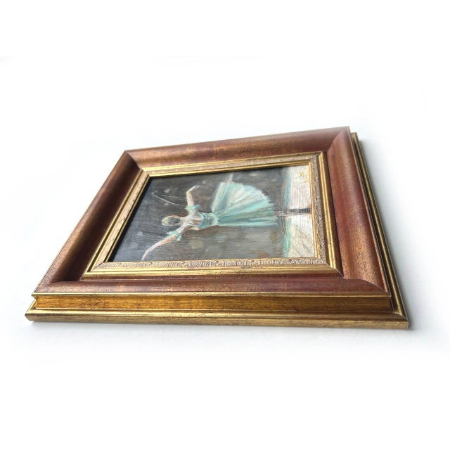 Green Framed Ballerina Painting Original Girl Woman Wall Decor by Valeriya Serova For Sale - Image 8 of 13