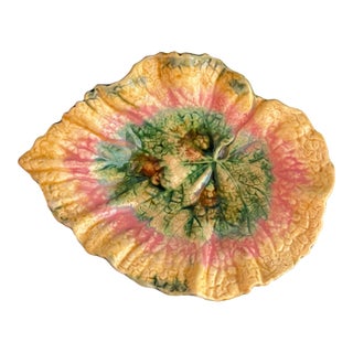 Antique 19th Century Etruscan Majolica Begonia Leaf Dish by Griffen, Smith & Hill For Sale