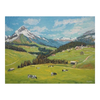 Original Oil Landscape of Albes Mountain For Sale