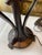 Art Deco Vintage Art Deco Style Table Lamp, Ornate Dark Bronze Metal Base, Amber Glass Dome Shade, 24” Tall For Sale - Image 3 of 12