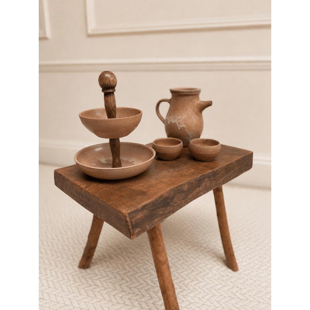 Vintage French Country Stool Faux-Bamboo Legs, 1960s For Sale - Image 4 of 6