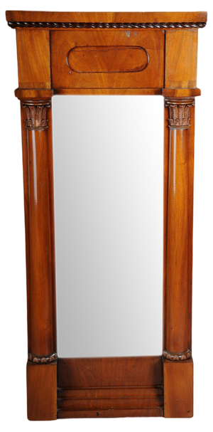 Biedermeier Wall Mirror in Oak & Mahogany, 1840s