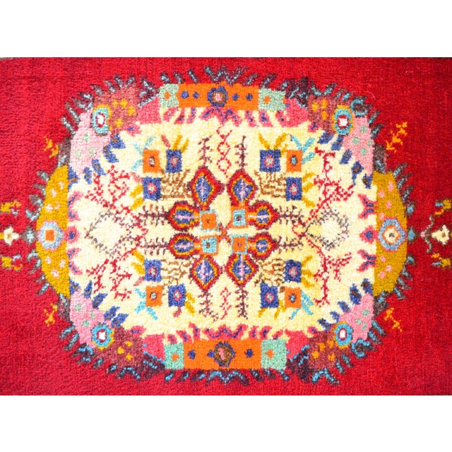 1950s Hand-Knotted Turkish Runner Rug Bold Colors Tribal Hallway Decor Lady Bug Pattern Unused - 3'4" X 13' For Sale - Image 14 of 17