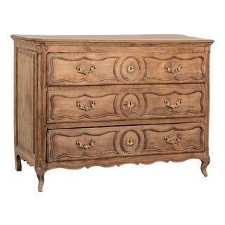 18th Century French Bleached Oak Chest of Three Drawers For Sale