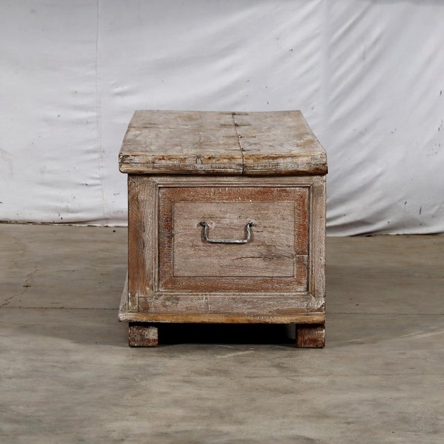 “Bed Bench”/Blanket Chest Made From Reclaimed Indian Architectural Elements For Sale - Image 4 of 8
