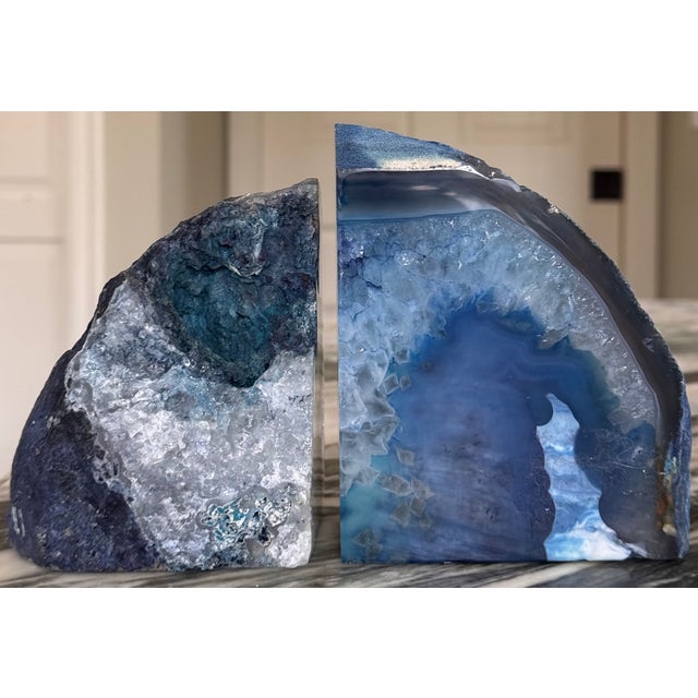 Vintage Natural Agate Book Ends Made in Brazil - a Pair For Sale In Seattle - Image 6 of 12