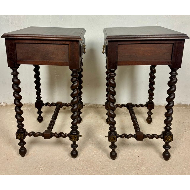 Spanish Barley Twist Nightstands, 1930s, Set of 2 For Sale - Image 12 of 15