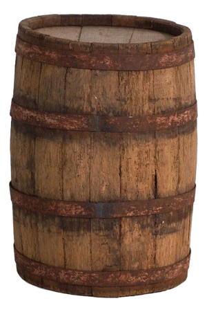 Antique Wooden Barrel with Iron Hoops, Hungary, 1930