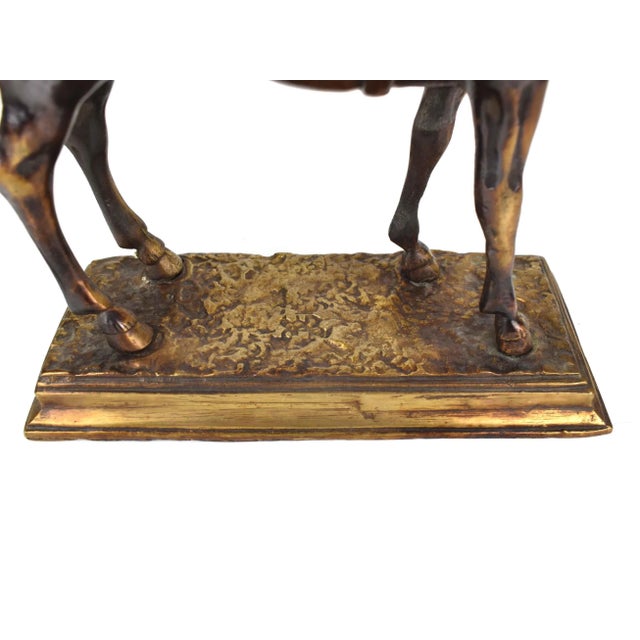 Bronze Mid 20th Century Bronze Horse on Base Model Figurine For Sale - Image 8 of 10