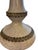 Vintage ceramic table lamp featuring a tall sculptural silhouette, speckled ivory glaze, incised ribbed texture, and...