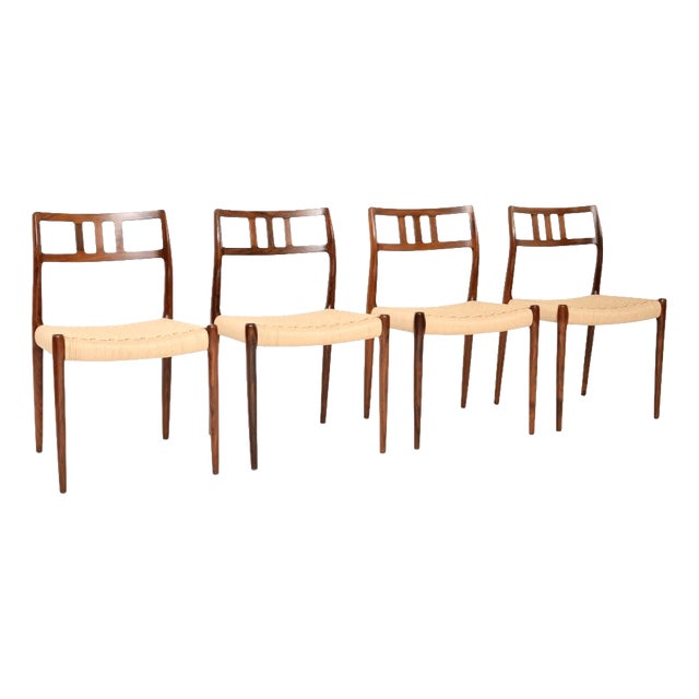 Vintage Danish Model 79 Chairs from Niels Moller, 1960s, Set of 4 For Sale