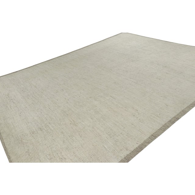 Rug & Kilim Rug & Kilim’s Oversized Textural Rug in Solid White Tones For Sale - Image 4 of 7
