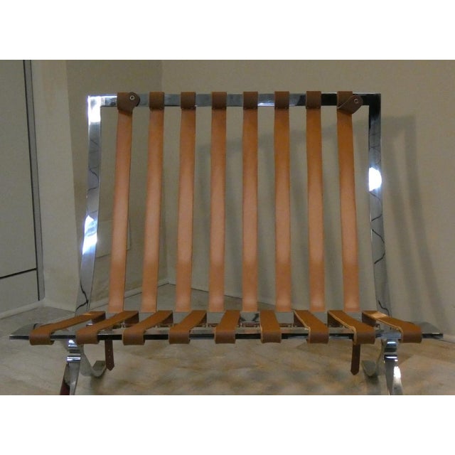 Chair in Steel and Leather in the Style of Knoll, 1980s For Sale - Image 12 of 18