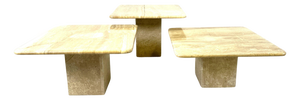 Vintage Travertine Nesting or Side Tables, 1970s, Set of 3