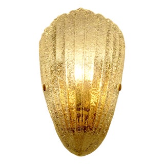 Murano Glass Wall Lamp in Dew Glass from Barovier & Toso, 1970s For Sale