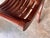 Asian Vintage Wood Slatted Mission-Style Curved Asian Benches With Rosewood Finish, a Pair For Sale - Image 3 of 8