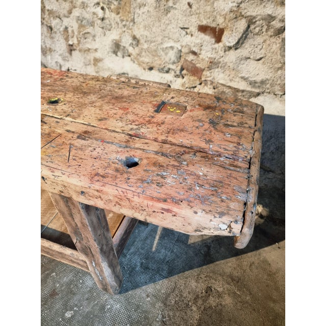Antique French Carpenters Workbench in Oak and Beech, 1900s For Sale - Image 14 of 18
