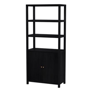 Nora 32 in W. x 72 in. H Wood 3- Tier Etagere Bookcase, Antique Coffee For Sale
