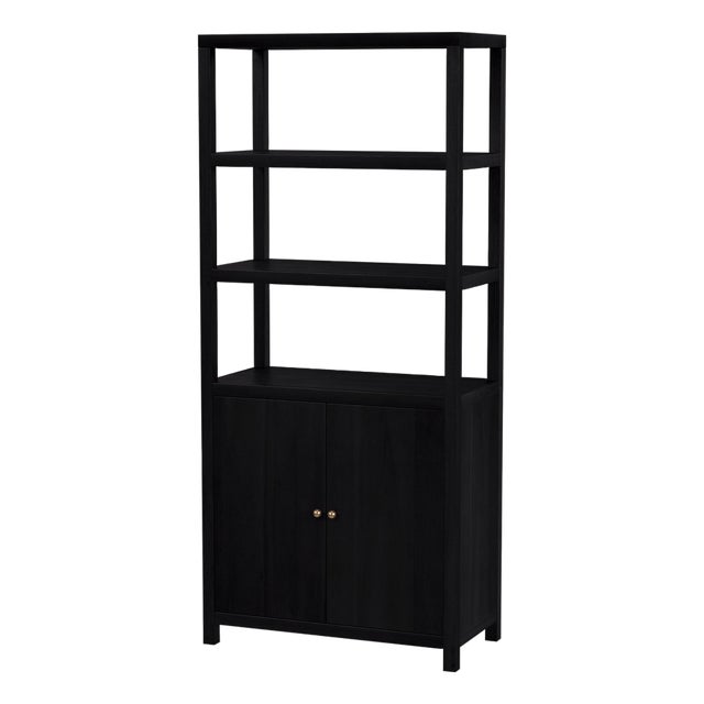 Nora 32 in W. x 72 in. H Wood 3- Tier Etagere Bookcase, Antique Coffee For Sale