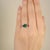 Classic Oval Cut Emerald Blue Sapphire Trinity Ring Size 5.5 in 14k White Gold For Sale - Image 4 of 14