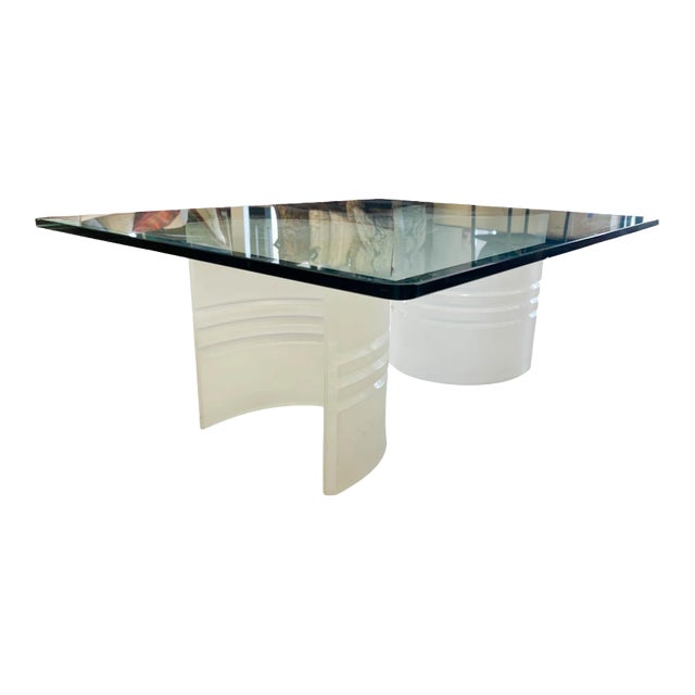 Modern Glass and Lucite Cocktail Table For Sale