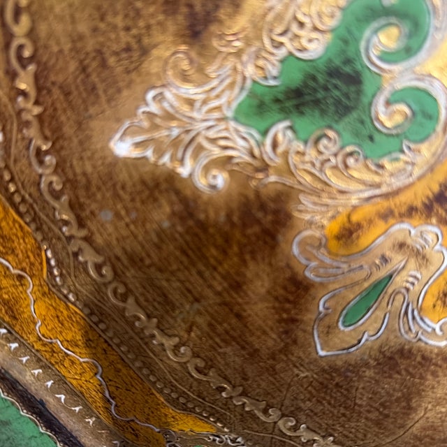 Mid 20th Century Round Italian Florentine Gilt Tray For Sale - Image 11 of 11