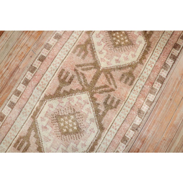 Vintage Zabihi Collection Turkish Anatolian Tribal Small Runner - 2'6" x 5'7" For Sale - Image 4 of 9