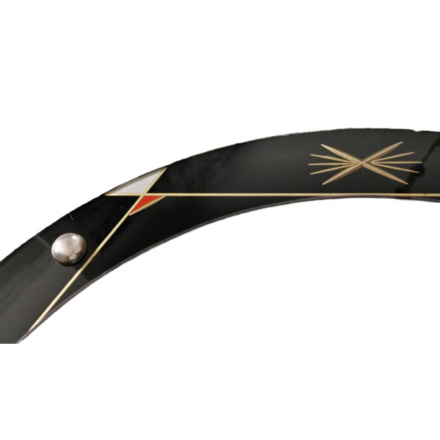 Black Vintage Space Age Wall Mirror, MCM 60s German Rockabilly Art Glass For Sale - Image 8 of 10
