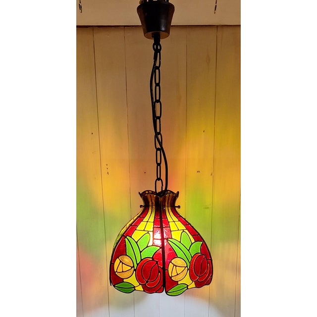 Gold Vintage Ceiling Lamp with Plastic Granules Shade, 1970s For Sale - Image 8 of 8