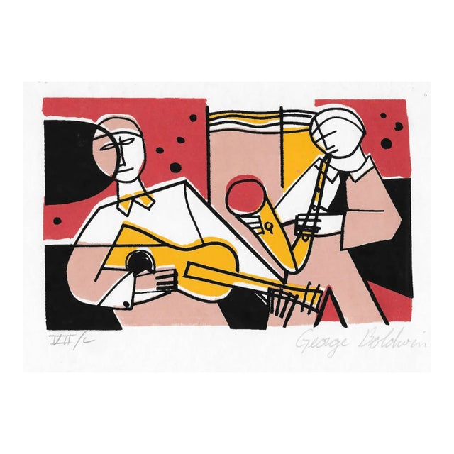 1980s George Baldwin Jazz Band Serigraph For Sale