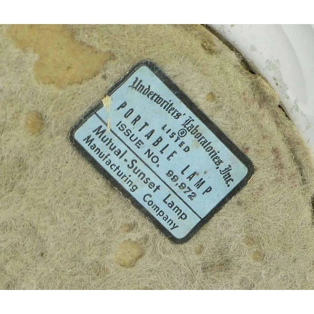 Metal Mutual Sunset White Enamel and Chrome Table Lamps - a Pair For Sale - Image 7 of 8