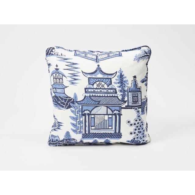 Schumacher Double-Sided Pillow in Nanjing Print For Sale In Charlotte - Image 6 of 8