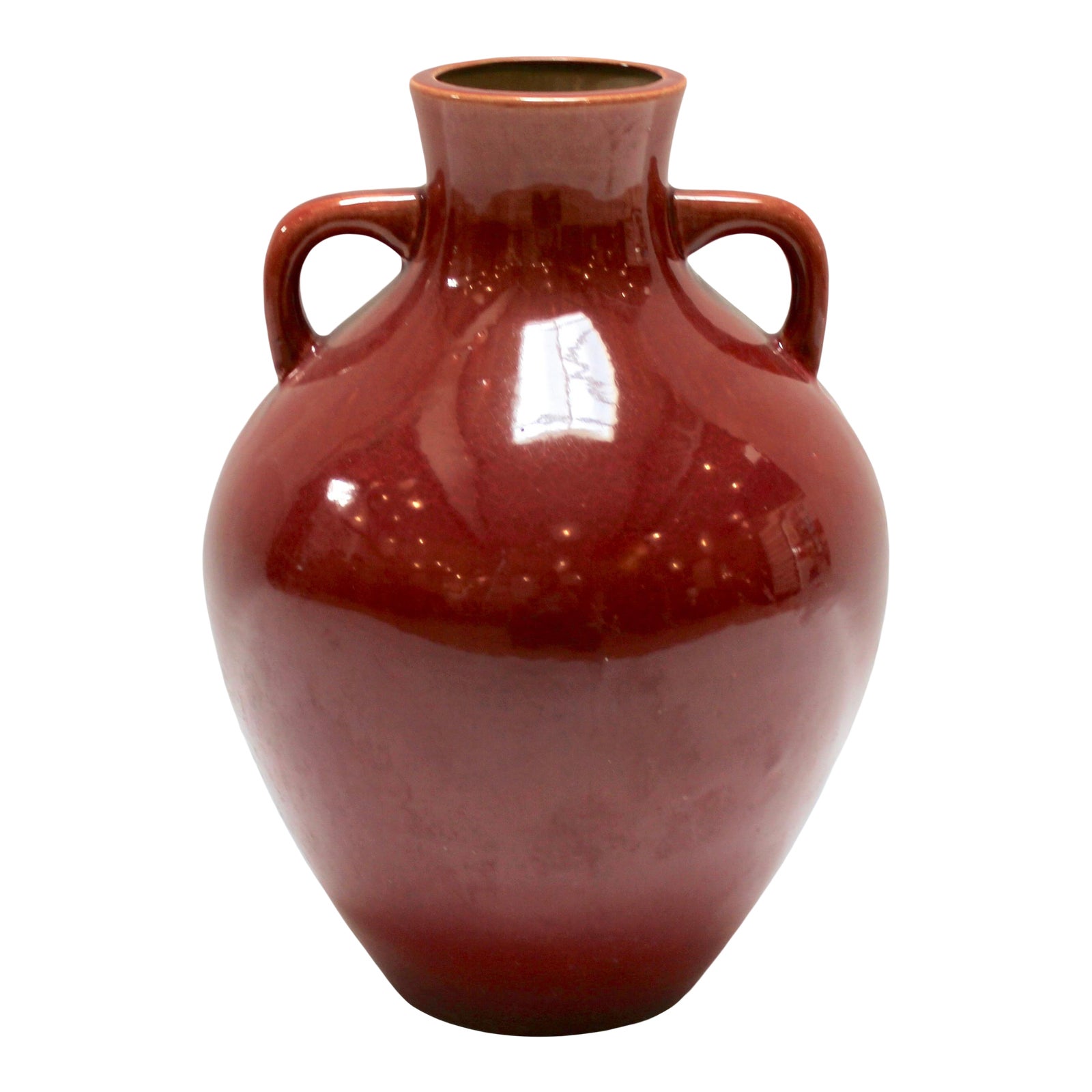 Mid 20th Century Vintage Red Glazed Pottery Vase Chairish