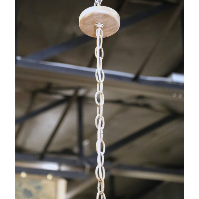 Mid-Century Italian Rococo Painted and Gilt Composition Six-Light Chandelier For Sale - Image 14 of 14