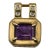 Amethyst & Diamond 14k Yellow Gold Pendant For Sale
