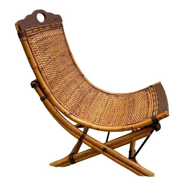 Traditional Early 20th Century English Folding Veranda Bamboo Garden Chair For Sale - Image 3 of 6