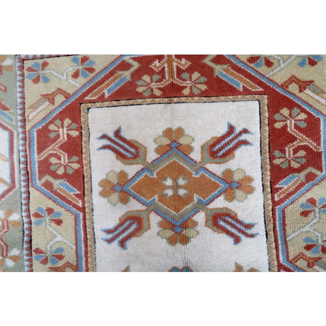 1960s 1960s Handmade Vintage Turkish Kars Rug 3.8' X 5.7' For Sale - Image 5 of 10