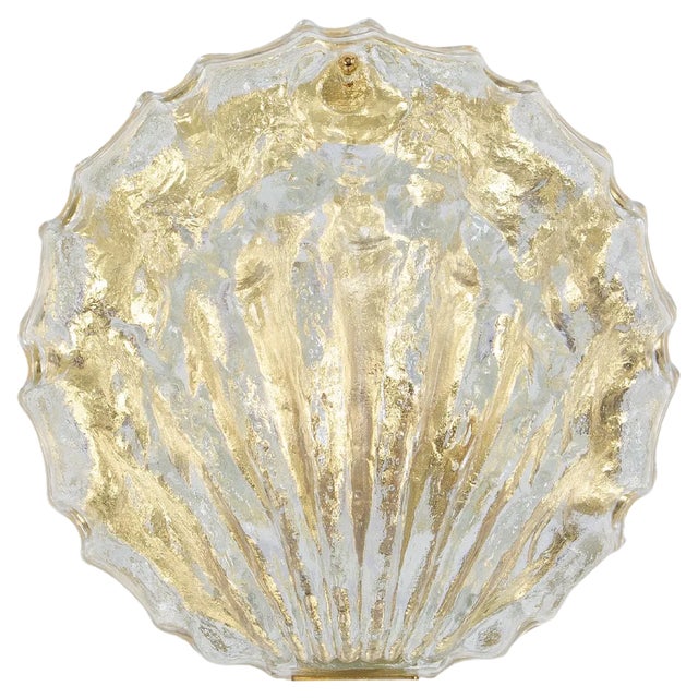 Murano Glass Shell Wall Light attributed to Limburg, Germany, 1970s For Sale
