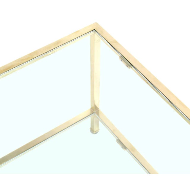 Mid 20th Century Vintage Mid Century Solid Brass Tube Rectanglar Coffee Table For Sale - Image 5 of 8