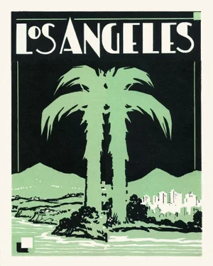 Contemporary Art Deco Style Los Angeles Print (Pistachio)
