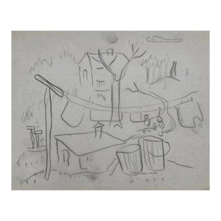 1930s Helen Malta Cityscene Drawing For Sale