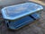 Vintage Hollywood Regency Style Black Lacquer and Glass Floating Coffee Table With Patina For Sale - Image 9 of 18