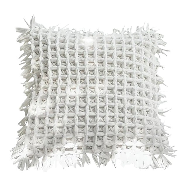 Honeycomb White Pillow by R & U Atelier For Sale