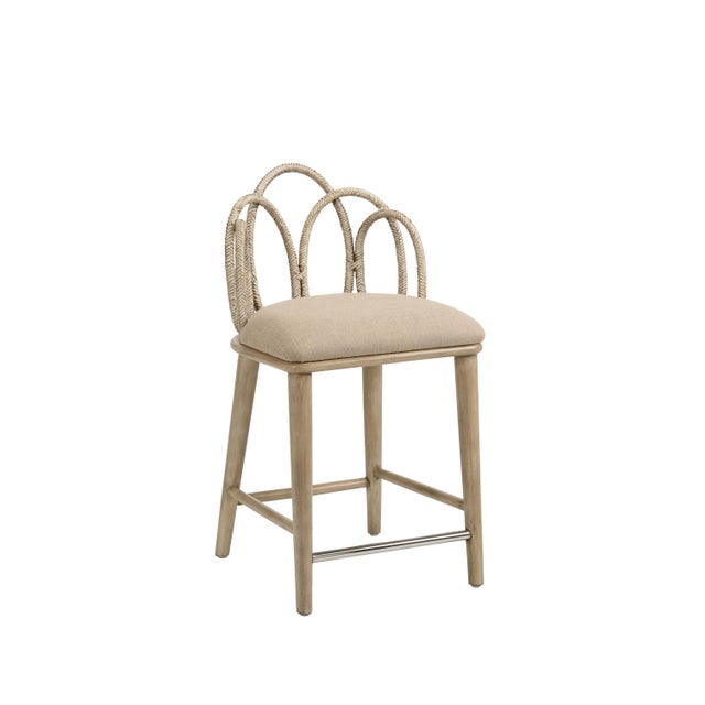 Contemporary Zoe Rattan Counter Stool For Sale - Image 3 of 3