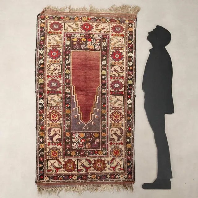 Kirsehir wool rug, large knot, hand-made. This piece is attributed to the mentioned designer/maker. It has no attribution...