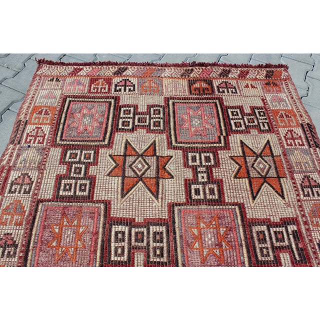 Textile Vintage Turkish Antolian Oriental Nomads Kilim Rug - 48.5"x83.5" For Sale - Image 7 of 13