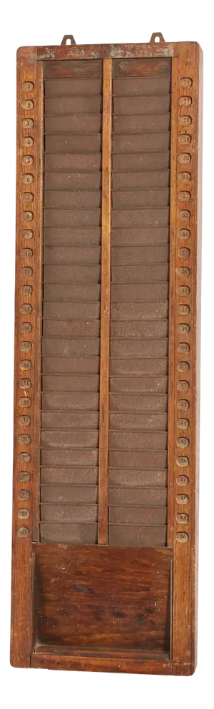 Antique Factory Clocking-In Card Holder, 1890s